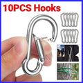 Stainless Steel Carabiner Snap Hooks with Screw Locks, Pack of 10