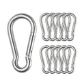 Stainless Steel Carabiner Snap Hooks with Screw Locks, Pack of 10 - view 2
