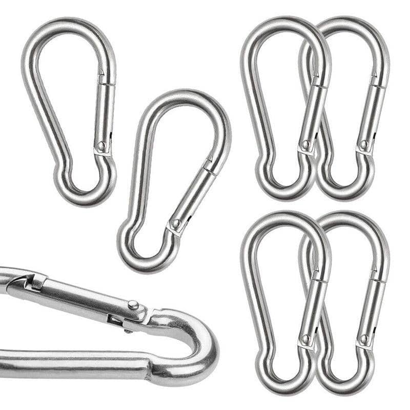 Stainless Steel Carabiner Snap Hooks with Screw Locks, Pack of 10 - view 4
