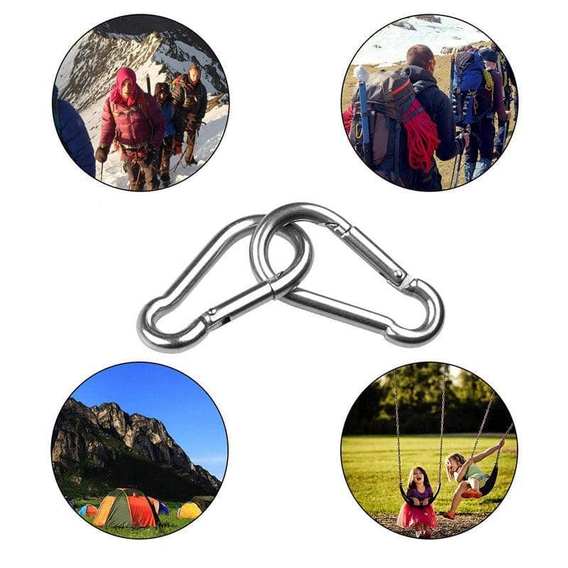 Stainless Steel Carabiner Snap Hooks with Screw Locks, Pack of 10 - view 5
