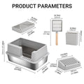 Stainless Steel Cat Litter Box - 20L Semi-Enclosed with Anti-Tracking Pedal - view 3
