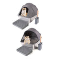 Stainless Steel Cat Litter Box with Cloth Cover - Half Cover - view 3