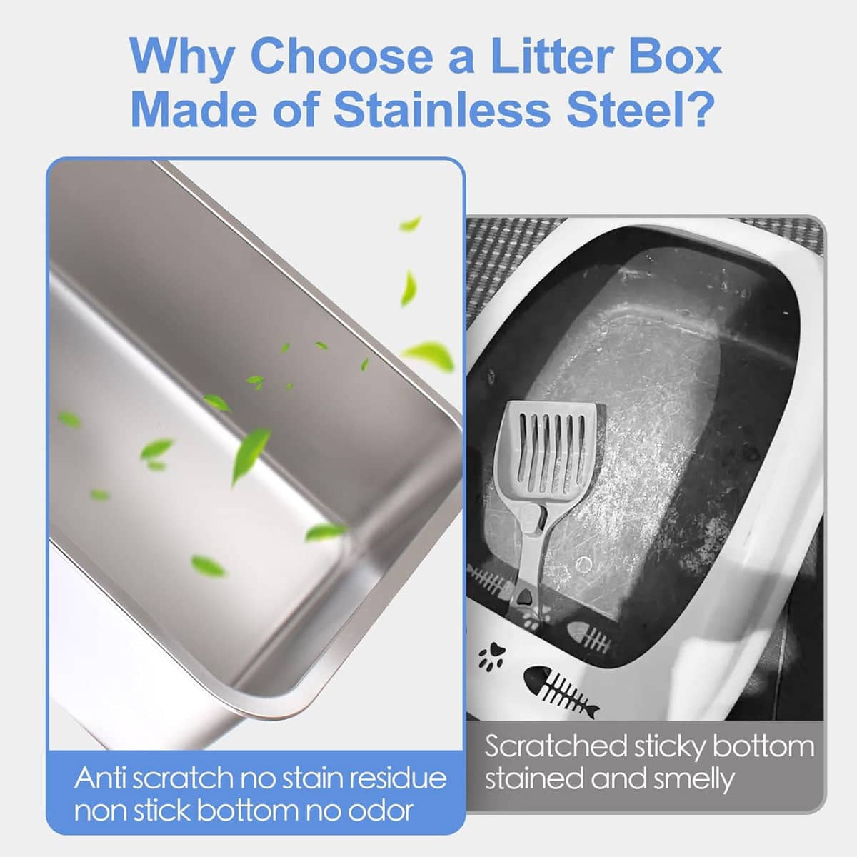 Stainless Steel Cat Litter Box with Cloth Cover - Half Cover - view 5