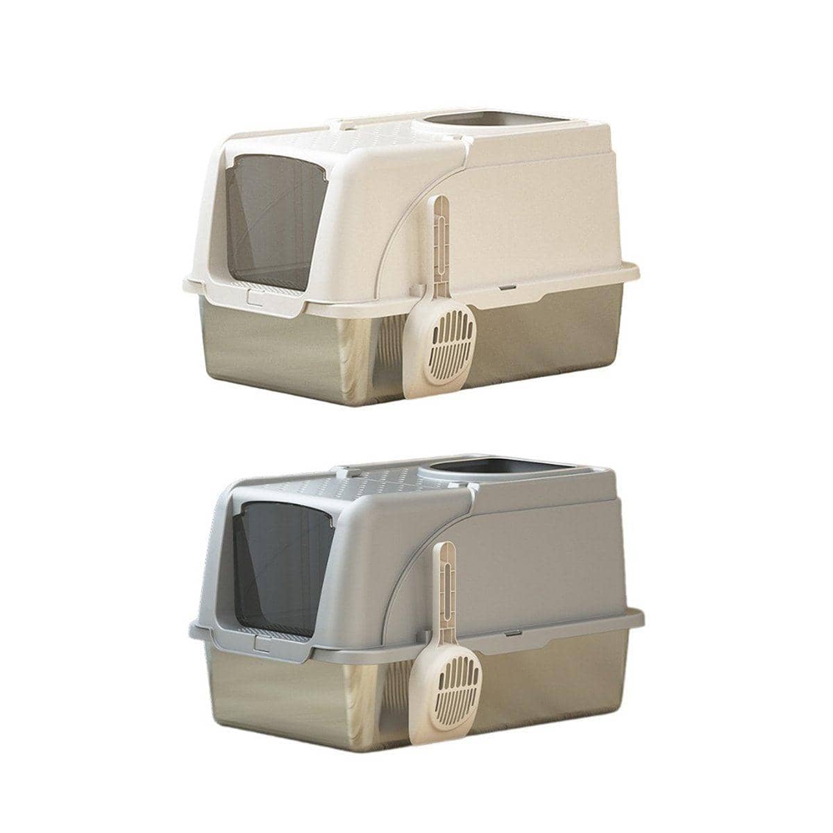 Stainless Steel Cat Litter Box with Flip Cover, 62 x 40 x 38cm - Grey - view 3