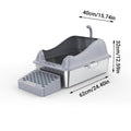 Stainless Steel Cat Litter Box Semi-Closed Design with Anti-Splash Edges - view 3