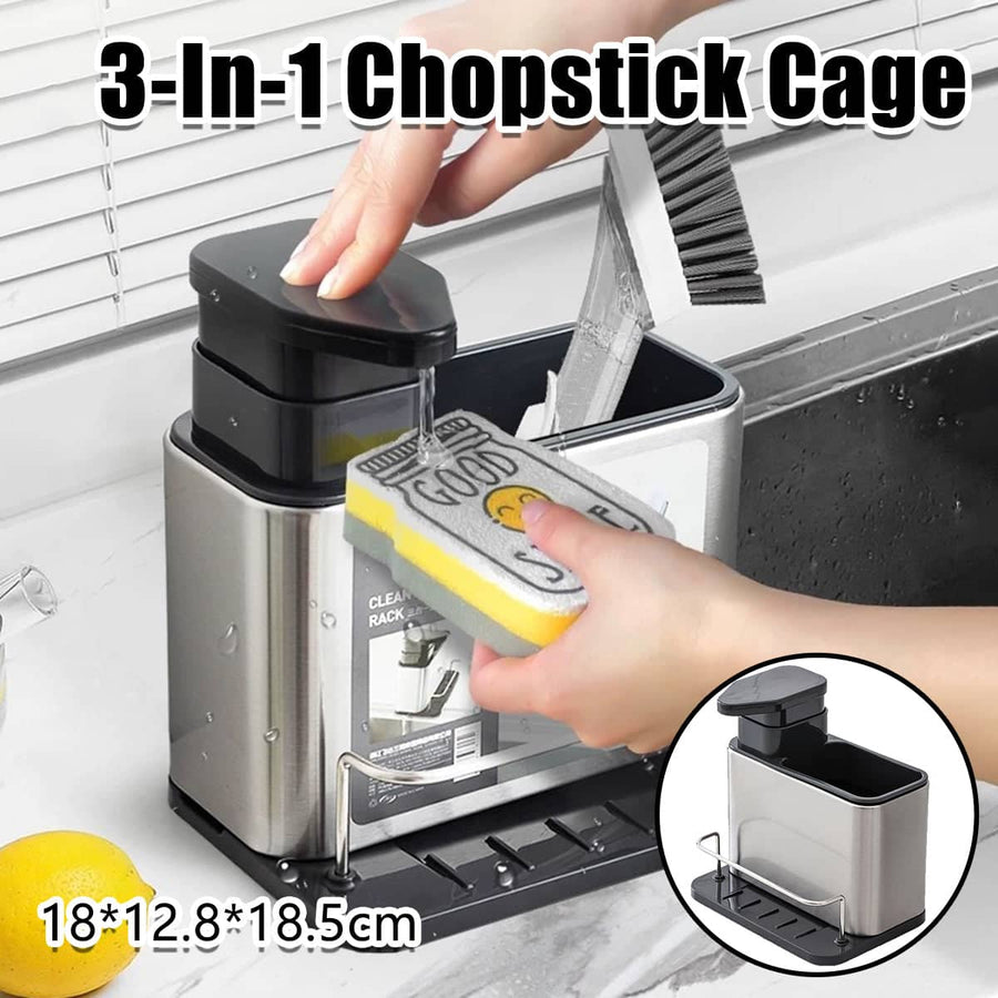 Stainless Steel Chopstick Holder and Cutlery Drain Rack, Multi Function Kitchen Organiser