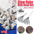 Stainless Steel Clam Rake Set with Wooden Handle, Set of 2 Digging Tools