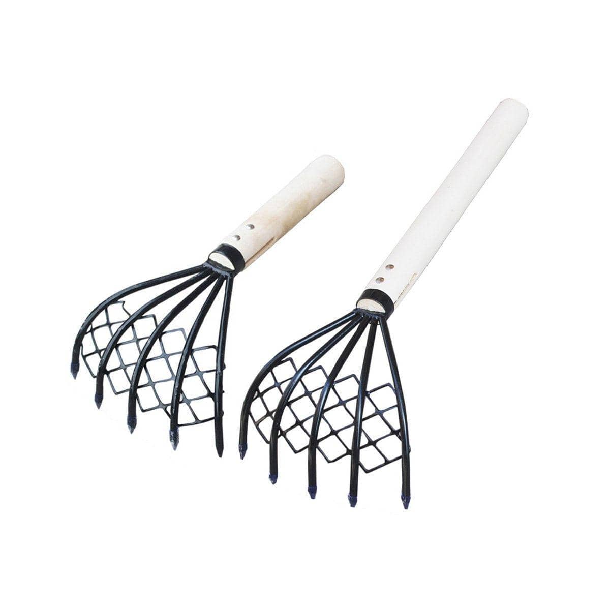 Stainless Steel Clam Rake Set with Wooden Handle, Set of 2 Digging Tools - view 2