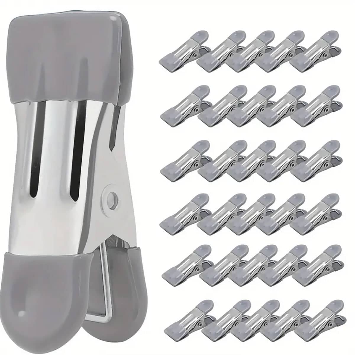 Stainless Steel Clothes Pegs with Non-Slip Coating - Pack of 30 - view 2