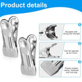 Stainless Steel Clothes Pegs with Non-Slip Coating - Pack of 30 - view 4
