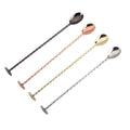 Stainless Steel Cocktail Bar Spoon with Twisted Handle and Muddler, 27 cm - Silver - view 3