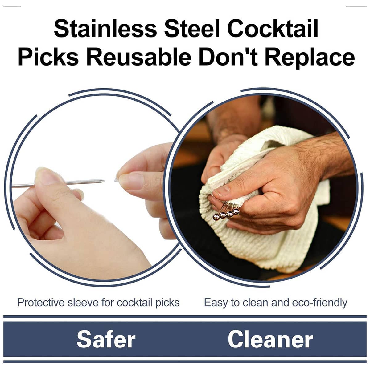 Stainless Steel Cocktail Picks Set of 50 with Ball Top for Martinis and Olives - view 5