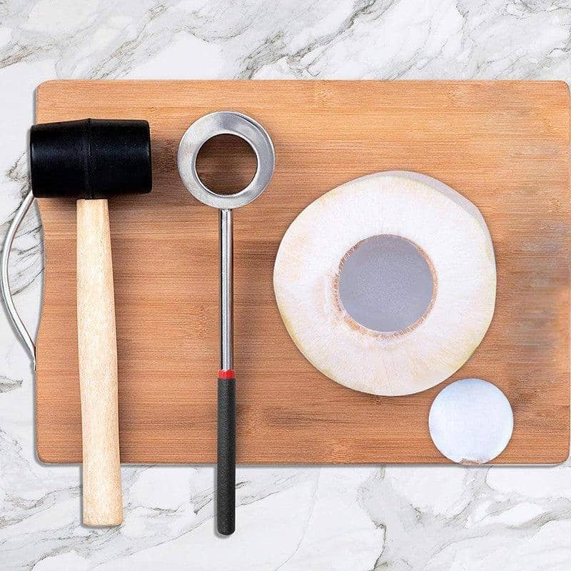 Stainless Steel Coconut Opener Drill and Rubber Hammer Tool Set - view 5