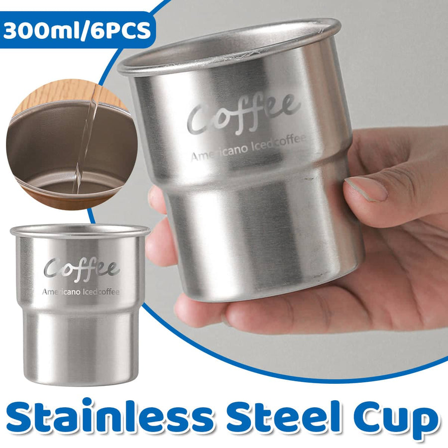 Stainless Steel Coffee Cups 300 ml, Pack of 6