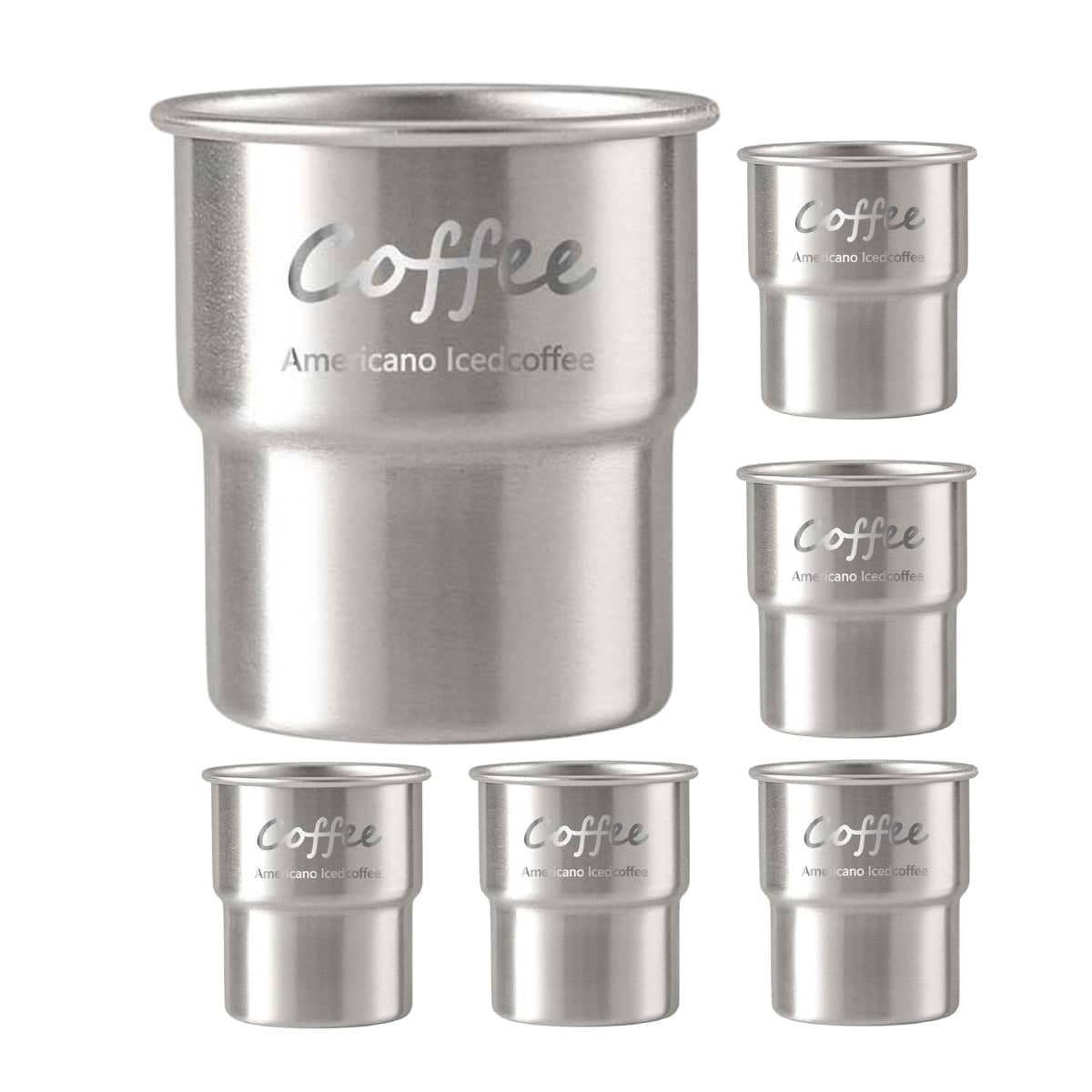 Stainless Steel Coffee Cups 300 ml, Pack of 6 - view 2