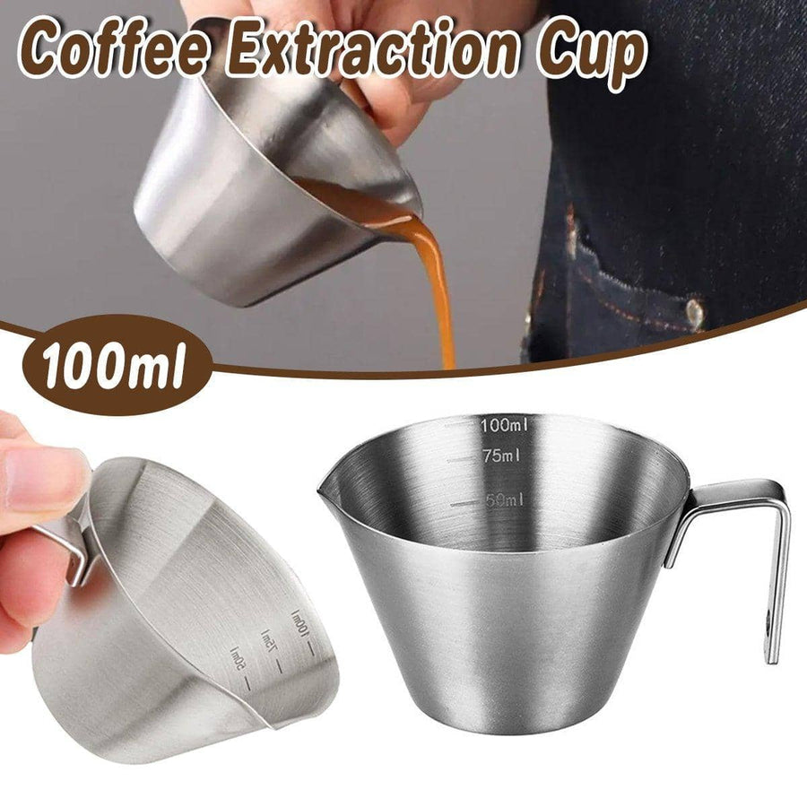 Stainless Steel Coffee Extraction Measuring Cup, 100 ml, with Graduated Scale