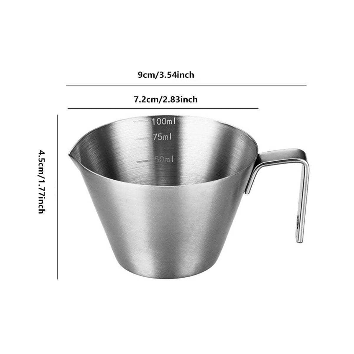 Stainless Steel Coffee Extraction Measuring Cup, 100 ml, with Graduated Scale - view 3