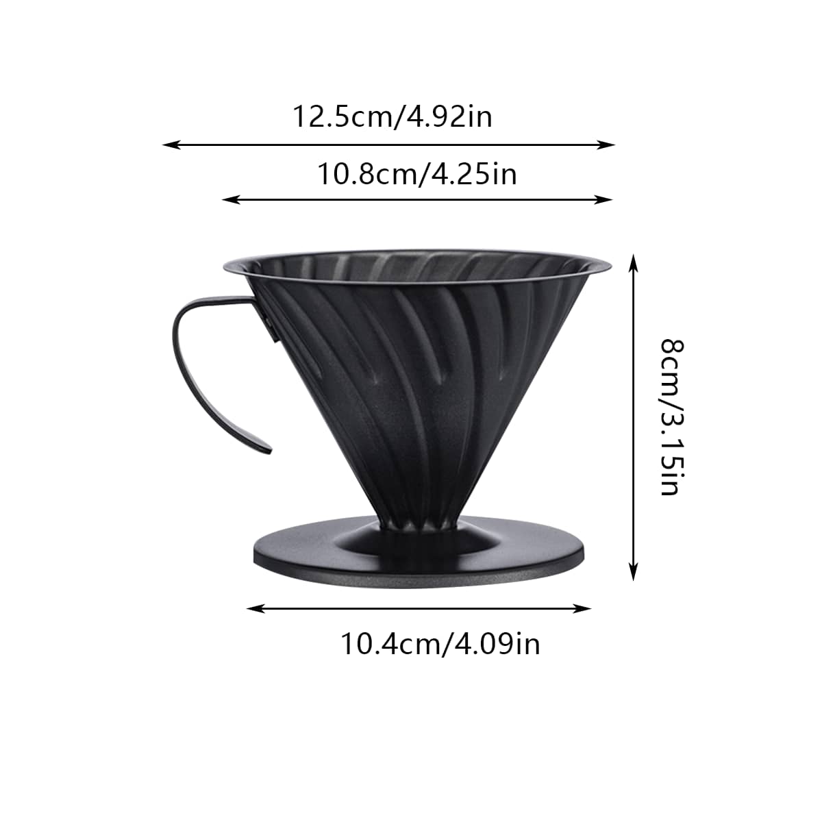Stainless Steel Coffee Filter Cup with Handle - Matte Black - view 3