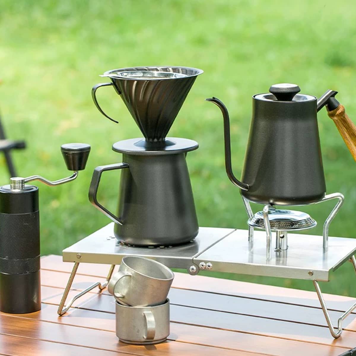 Stainless Steel Coffee Filter Cup with Handle - Matte Black - view 4
