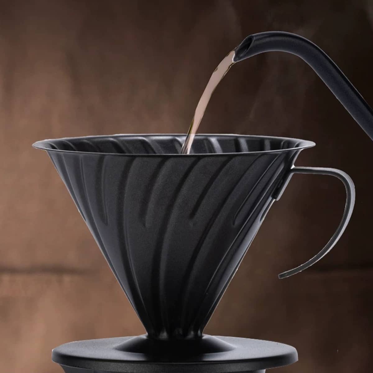 Stainless Steel Coffee Filter Cup with Handle - Matte Black - view 5