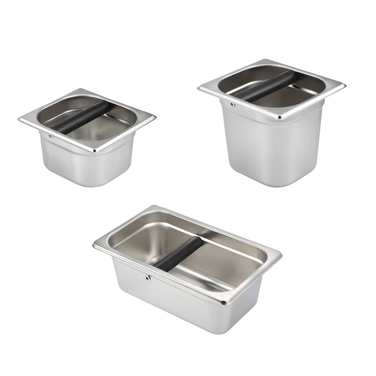 Stainless Steel Coffee Grounds Knock Box with Rubber Bar - Size S, 1.5 L - view 3