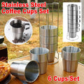 Stainless Steel Coffee Mugs Double Wall Insulated Drinkware with Holder, Pack of 6