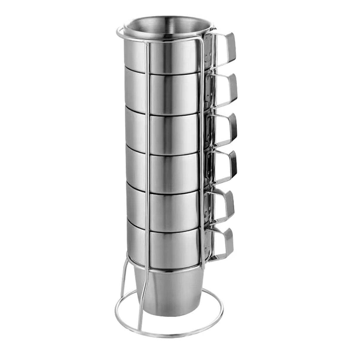 Stainless Steel Coffee Mugs Double Wall Insulated Drinkware with Holder, Pack of 6 - view 2