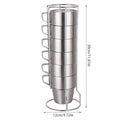 Stainless Steel Coffee Mugs Double Wall Insulated Drinkware with Holder, Pack of 6 - view 3