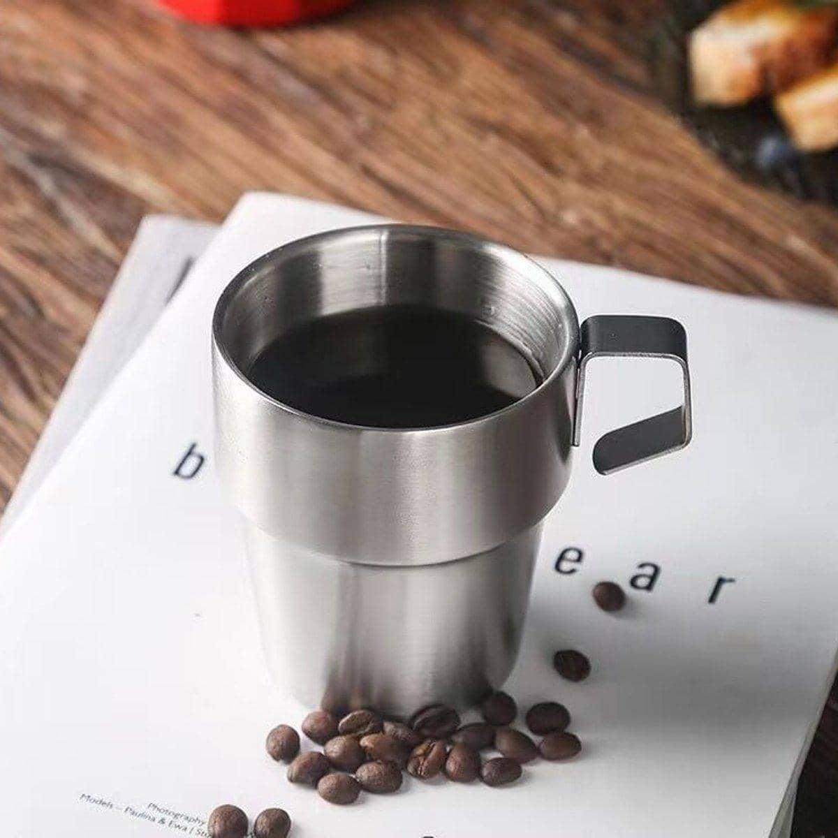Stainless Steel Coffee Mugs Double Wall Insulated Drinkware with Holder, Pack of 6 - view 4