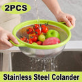 Stainless Steel Colander Drain Basin for Vegetables and Fruit, Pack of 2