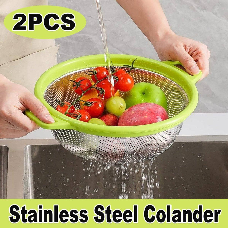 Stainless Steel Colander Drain Basin for Vegetables and Fruit, Pack of 2