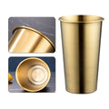 Stainless Steel Cold Drink Cup Set, 400ml Curled Lip Gold, Pack of 6 - view 4