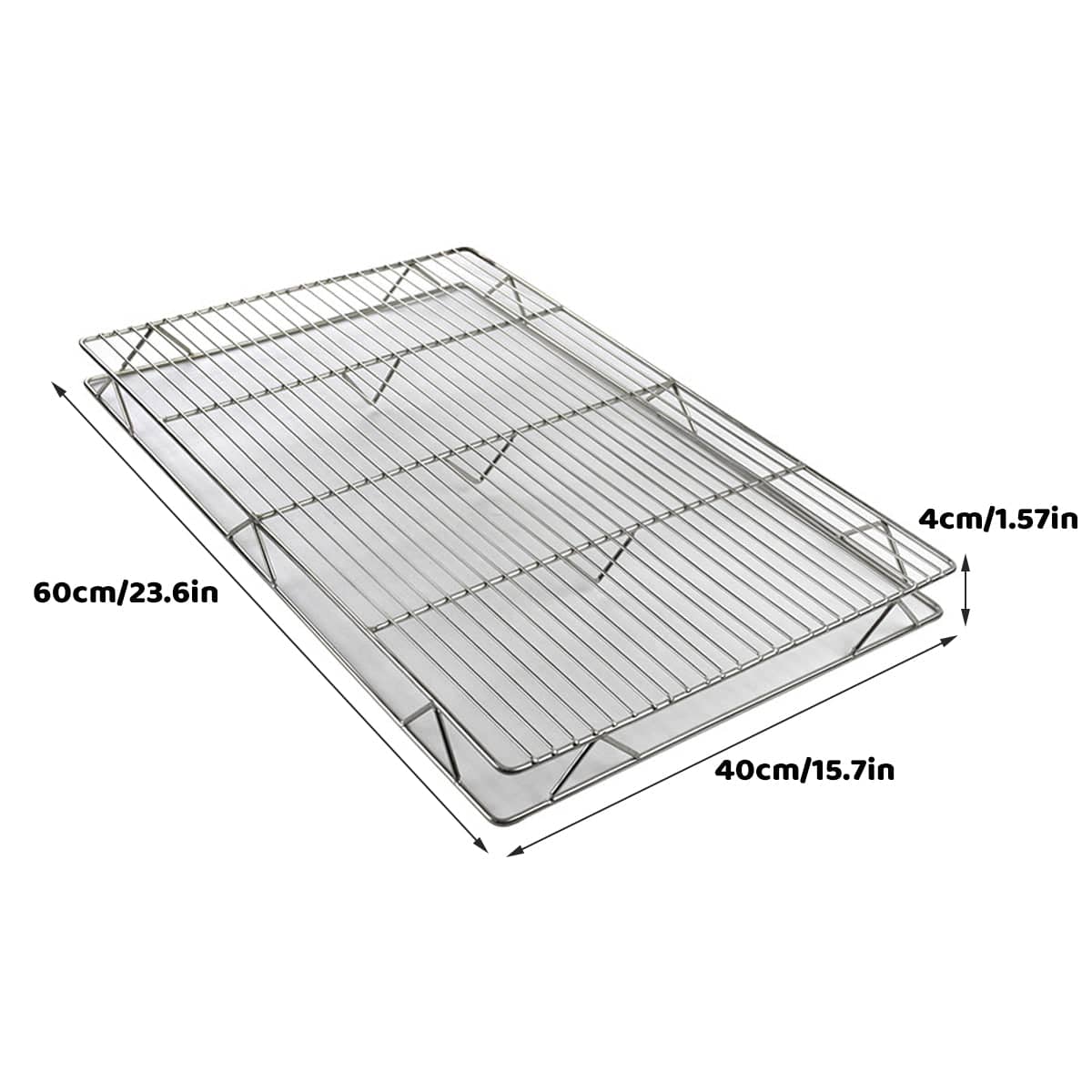 Stainless Steel Cooling Rack for Baking, Pack of 2 (60 x 40 cm) - view 3
