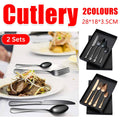 Stainless Steel Cutlery Set, 2 Sets of 4 Pieces in Gift Box - Rose Gold - view 2