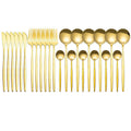 Stainless Steel Cutlery Set, 24 Pieces - Gold Gift Box Set - view 3