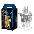 Stainless Steel Cutlery Set, 24 Pieces - Silver Shelf Set
