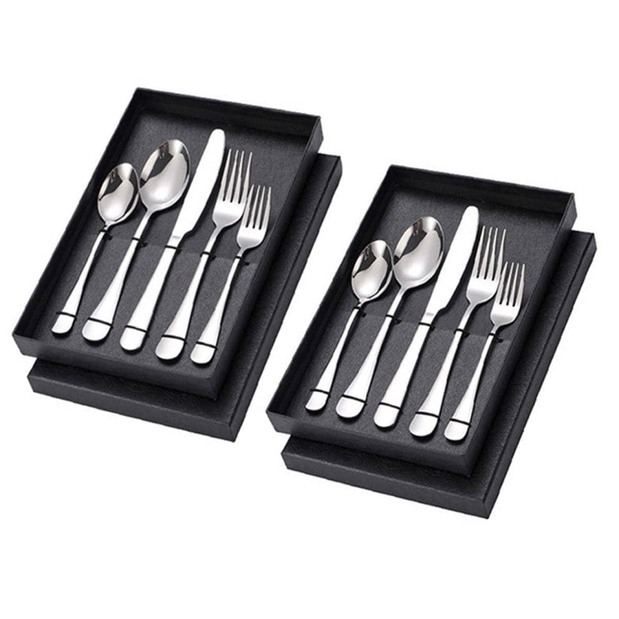 Stainless Steel Cutlery Set for Hotel and Home, Pack of 2 Sets - Silver