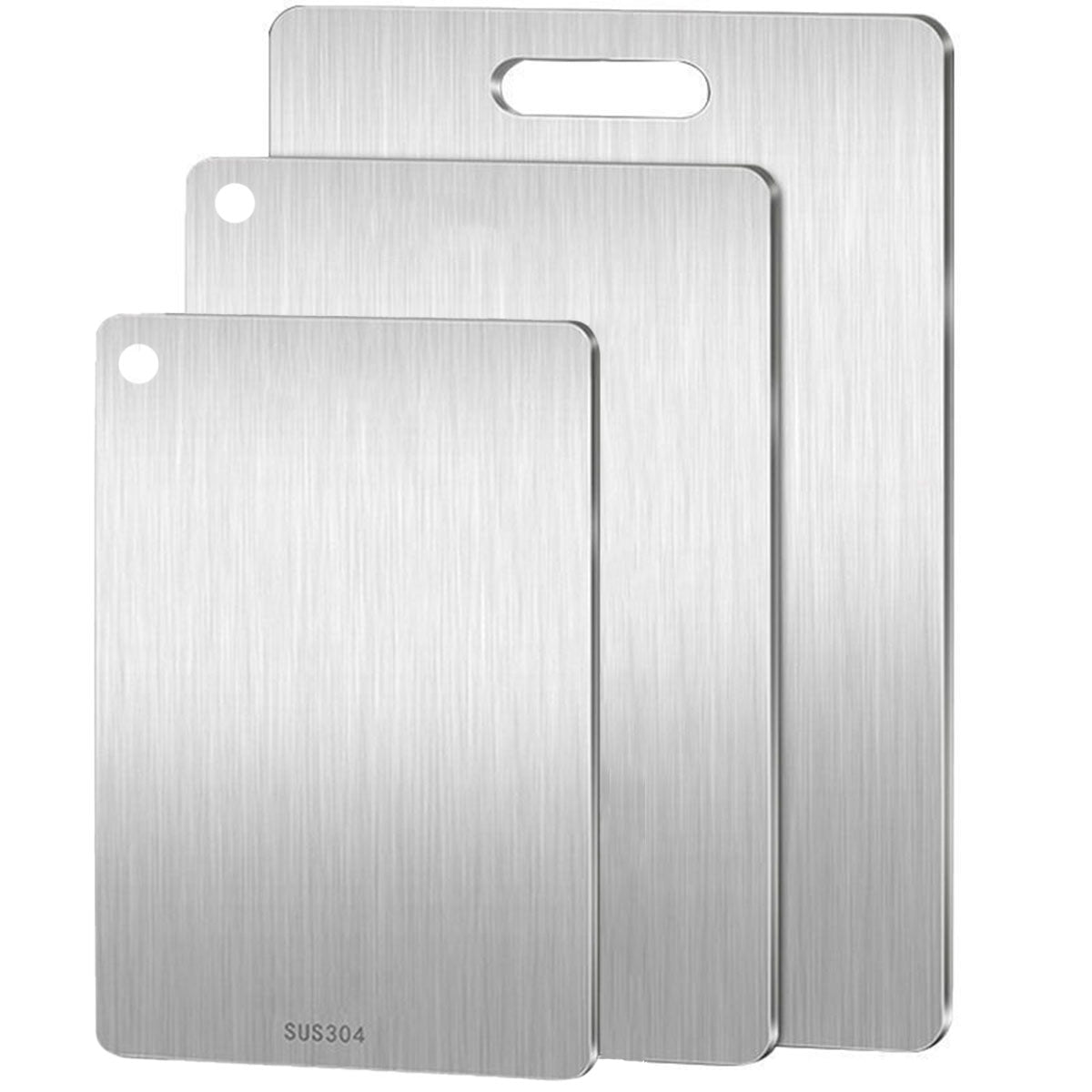 Stainless Steel Cutting Board Set of 3, Double-Sided with Handles - view 2