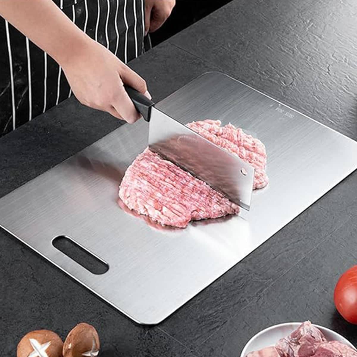 Stainless Steel Cutting Board Set of 3, Double-Sided with Handles - view 4
