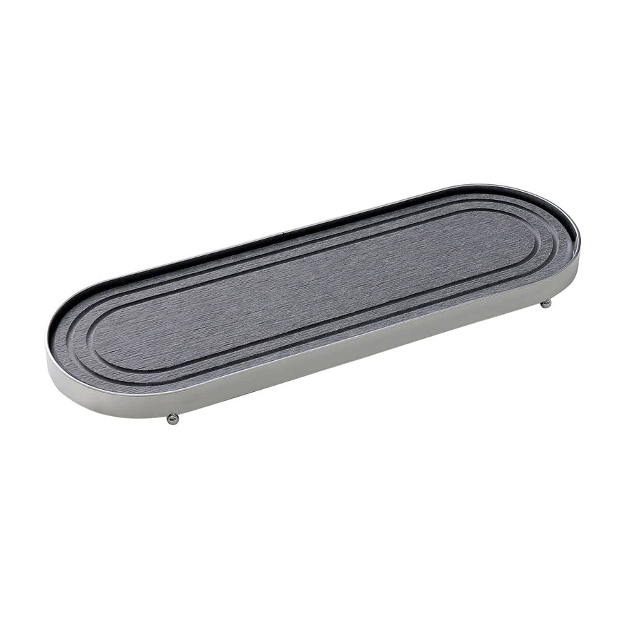 Stainless Steel Diatomite Tray Countertop Drying Mat Bathroom Kitchen Sink Organiser - Silver