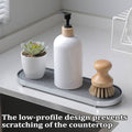 Stainless Steel Diatomite Tray Countertop Drying Mat Bathroom Kitchen Sink Organiser - Silver - view 5