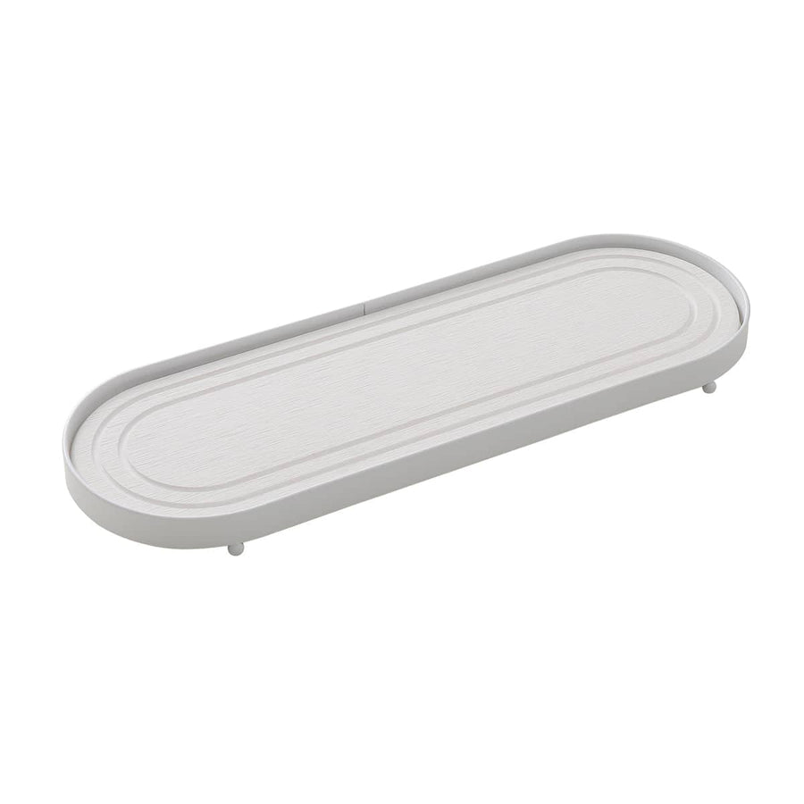 Stainless Steel Diatomite Tray Countertop Drying Mat Bathroom Kitchen Sink Organiser - White