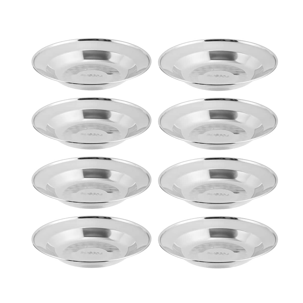 Stainless Steel Dinner Plates, Set of 8 - 22 cm Round Food Grade Tableware - view 2