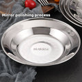 Stainless Steel Dinner Plates, Set of 8 - 22 cm Round Food Grade Tableware - view 5