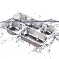 Stainless Steel Divided Dinner Tray for School Lunches - 3 Sections - view 4