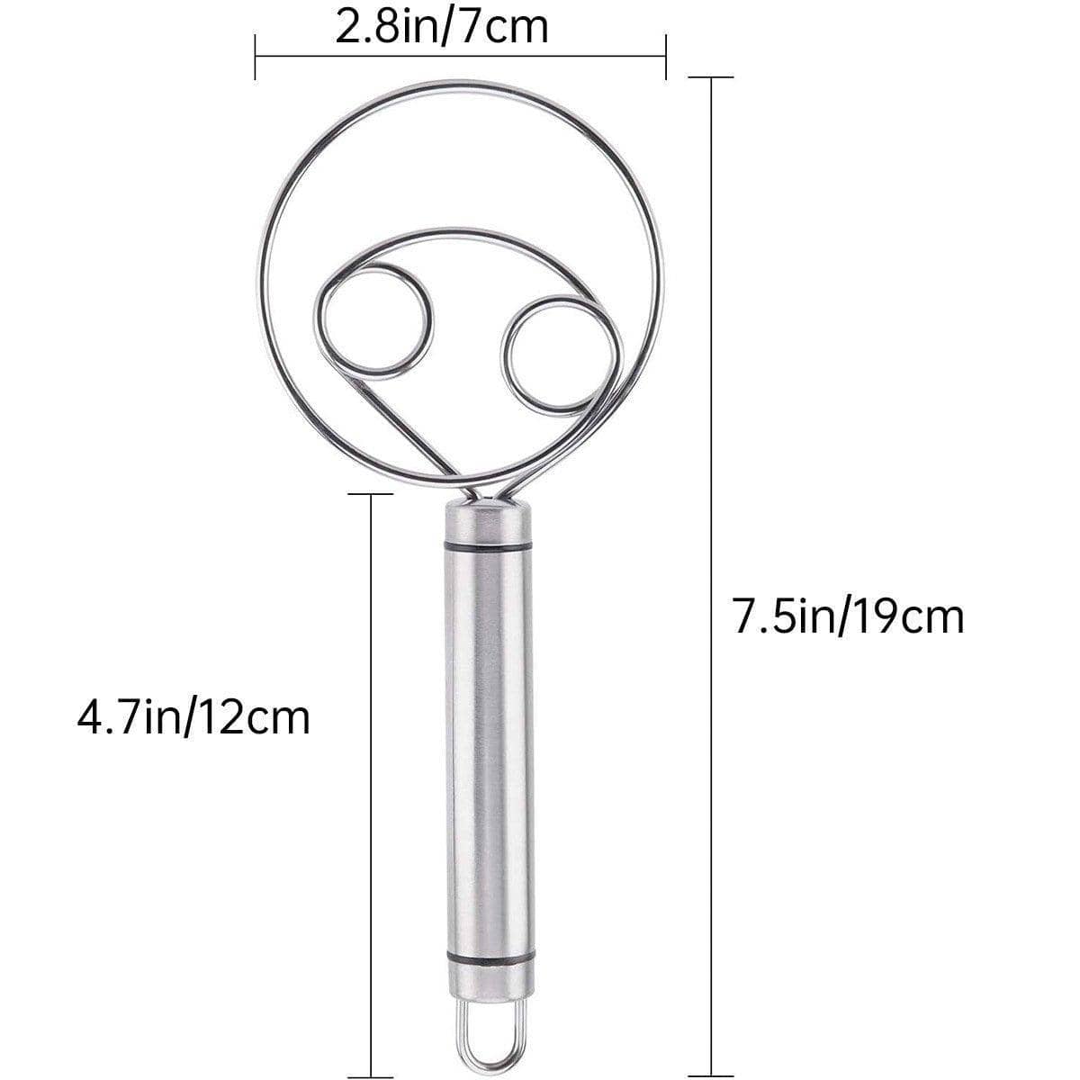 Stainless Steel Double Coil Flour Mixer, 19 x 7 cm - view 3