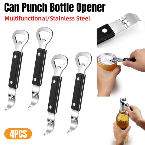 Stainless Steel Double Head Bottle and Can Opener Set, Pack of 4