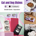 Stainless Steel Double Pet Bowl Set, Wavy Elevated Stand - Purple - view 2