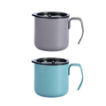 Stainless Steel Double Wall Coffee Mug with Sliding Lid - Grey - view 3