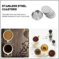 Stainless Steel Drink Coasters Set of 6 with Holder, Heat Resistant Cup Mats - view 5